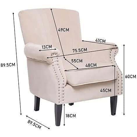 Single Seater Armchair Fabric Accent Upholstered Chair