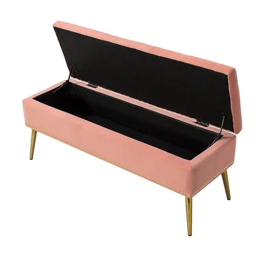 Storage Bench in Golden Steel Legs