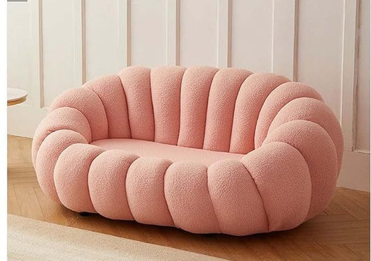 Pumpkin style sofa set in boucle fabric