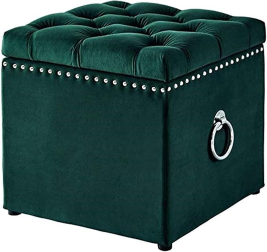 Square Tufted Ottoman with Hidden Storage,