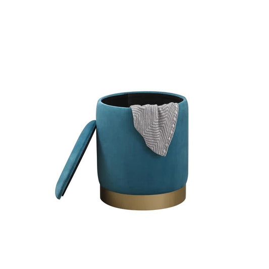 Storage Ottoman with gold base finish