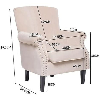 Single Seater Armchair Fabric Accent Upholstered Chair