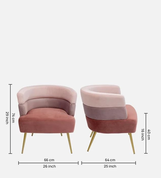 Velvet Arm Chair in Multi Colour