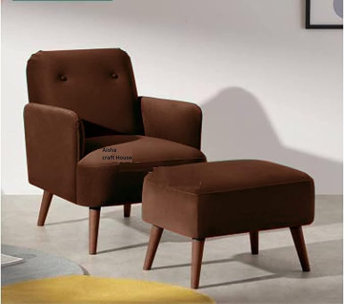 Fully Coushioned Lounge Chair with Ottoman
