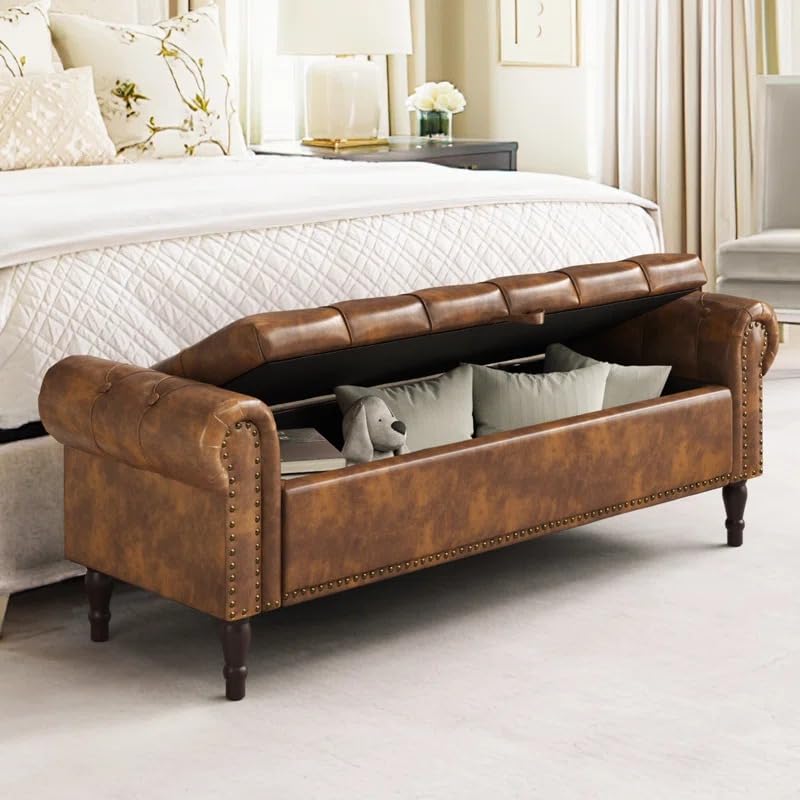 Leatherate  Storage Bench 2 Seater Sofa