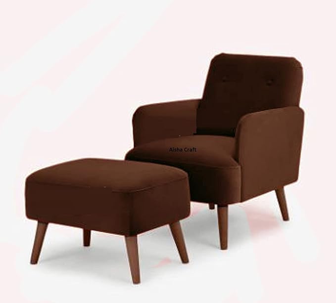 Fully Coushioned Lounge Chair with Ottoman