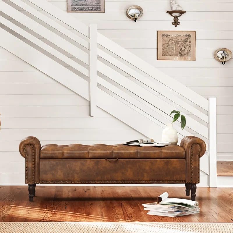 Leatherate  Storage Bench 2 Seater Sofa