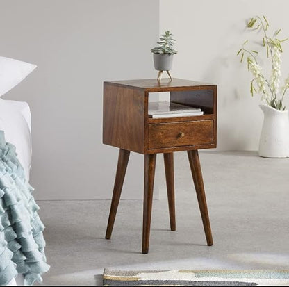 Modern sheesham Wood Finish Modern Bed Side Table