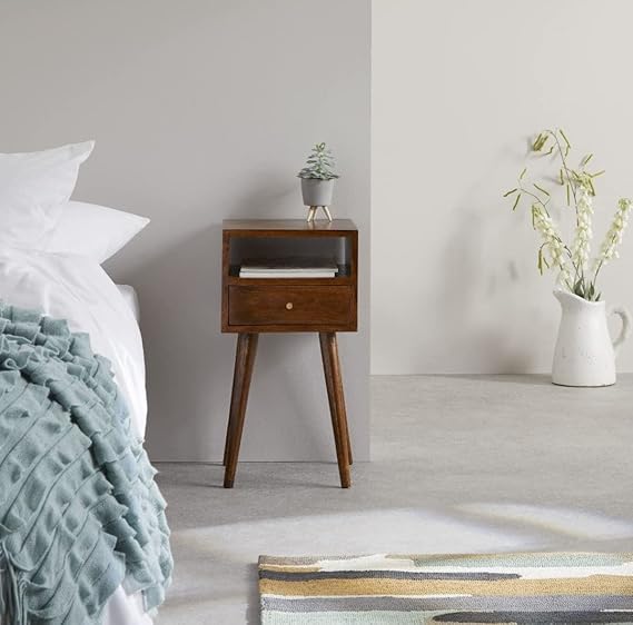 Modern sheesham Wood Finish Modern Bed Side Table