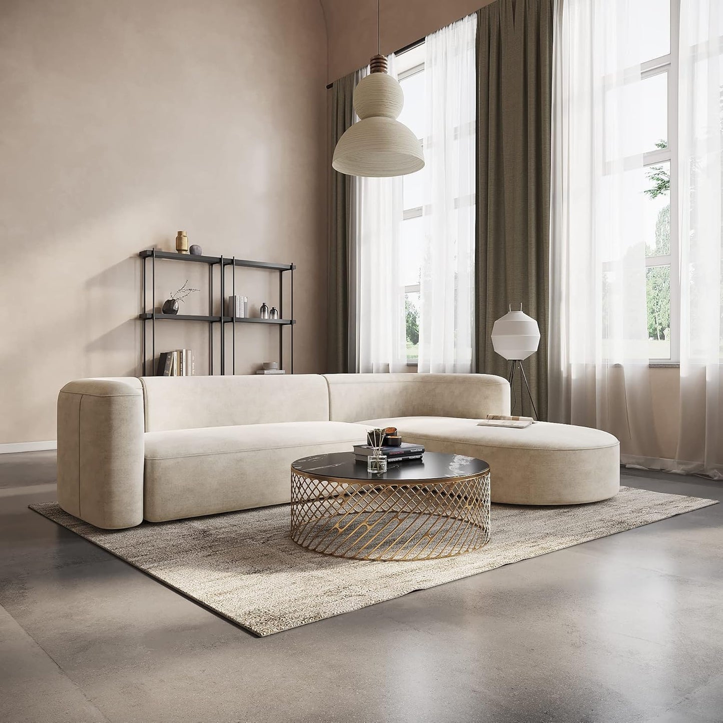 Modern Classic L Shape Sectional Sofa Set