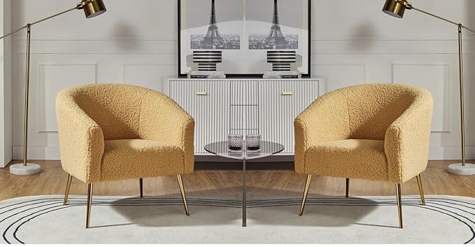 Modern Armchair Vanity Chair with Fluffy Appearance