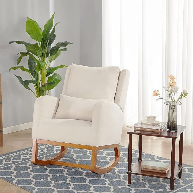 Rocking Chair Indoor for Living Room (Beige)