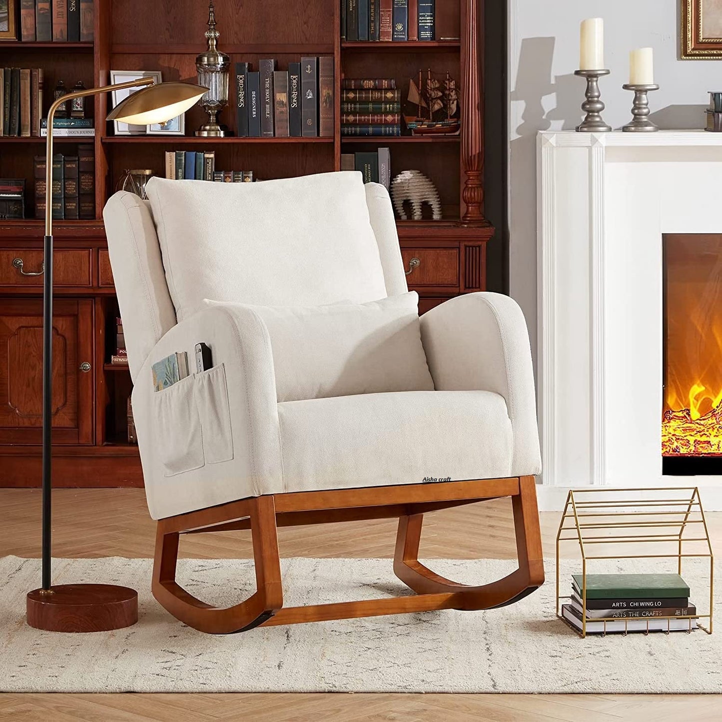 Rocking Chair Indoor for Living Room (Beige)