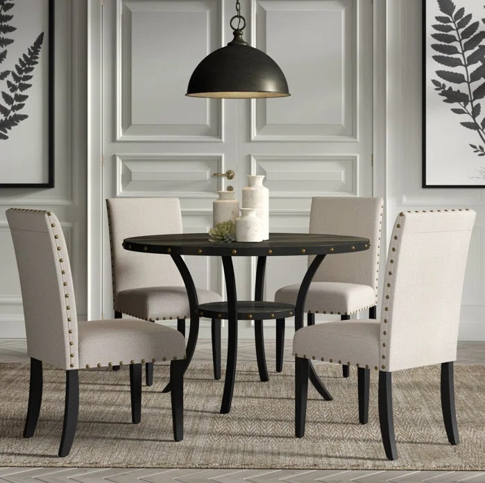 dining set for 4 in wooden leg finish