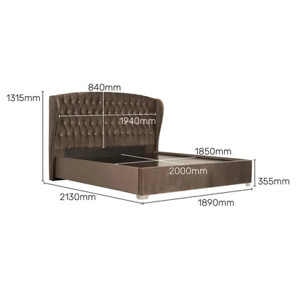 Chesterfield King Size Bed in Espresso Color