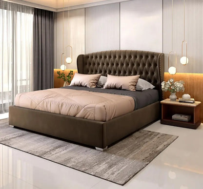 Chesterfield King Size Bed in Espresso Color